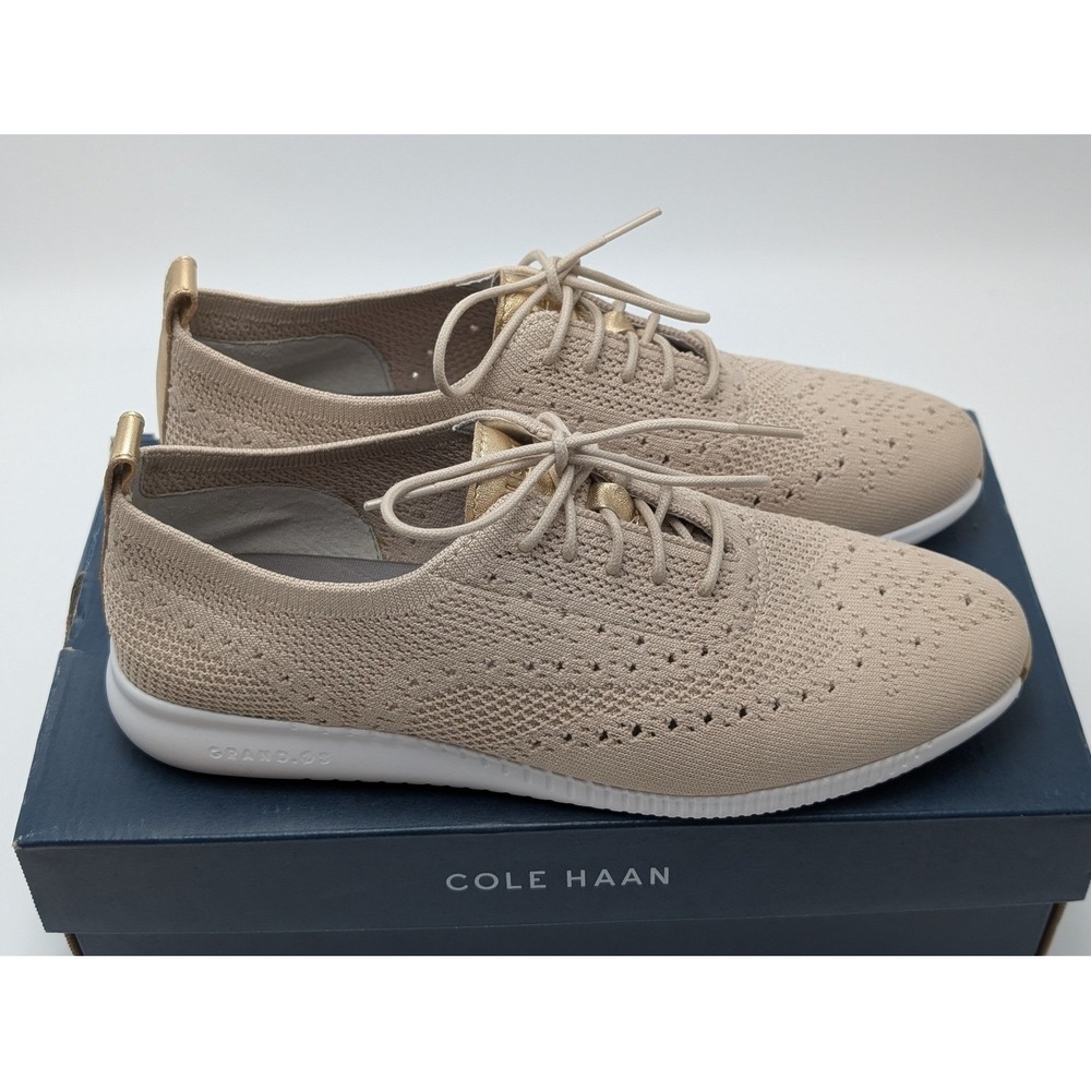 Cole Haan Sneakers Womens 9.5 Tan 2 Zerogrand Stitchlite W11 Wingtip Oxford Knit